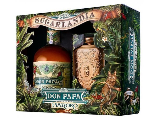Don Papa Baroko mit Flachmann ( Hip Flask ) Geschenkpackung 2022 0,7L 40%Vol