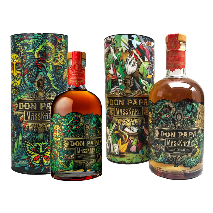 Don Papa | Masskara Rum Geschenkset | Street Art Canister | Standard Canister | Weich und fruchtig | Mit zarten Noten von Honig | 40% | 2 x 700ml | Geschenkset by Lange Theke