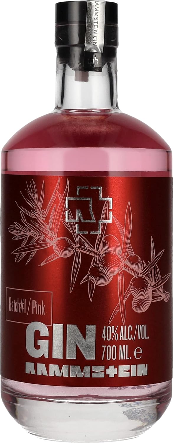 Rammstein Pink Gin | Rosenrot oh Rosenrot, tiefe Wasser sind nicht still | aromatisch & kraftvoll | mit Erdbeeren und Jasmin verfeinert| 0,7L