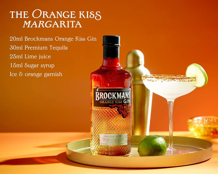 Brockmans Gin Orange Kiss I Gin mit valencianischen Orangen und Triple Sec I ein Sonnenuntergang in einer Flasche I Sundowner I 0,7l I 40%