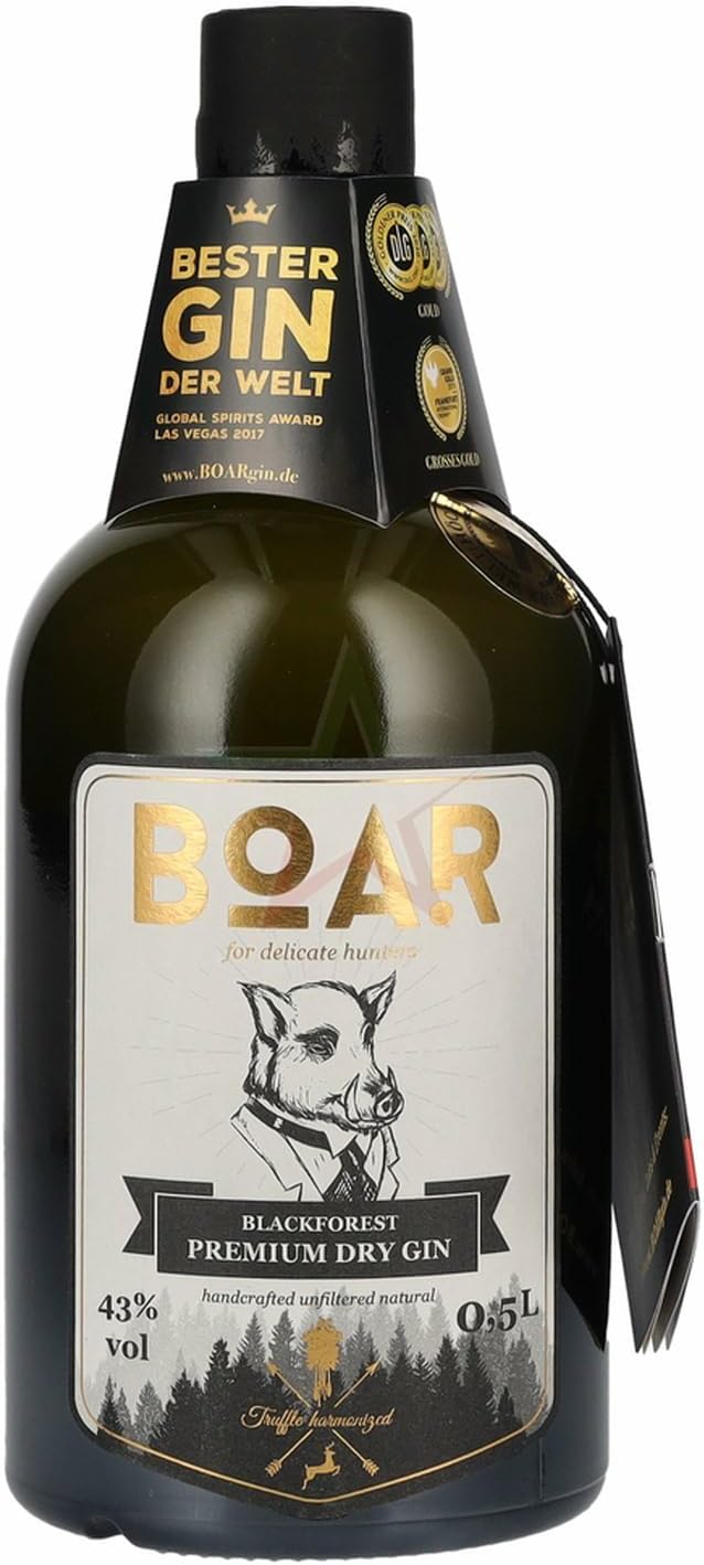 Boar Blackforest Premium Dry Gin/GIN DES JAHRES/Höchstprämierter Gin der Welt/Kleine Schwarzwälder Brennerei seit 1844 / Wacholder-, Lavendel- & Zitrustöne
