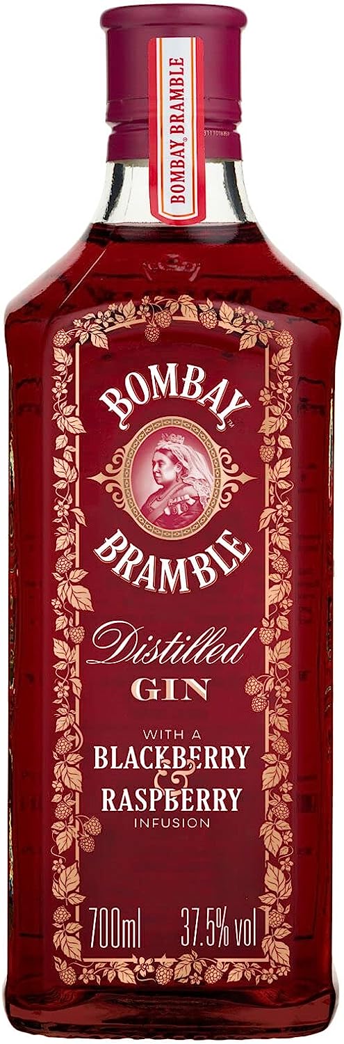 Bombay Bramble Distilled Premium Flavoured Gin Blackberry & Raspberry, 100 % natürlich aus frisch gepflückten Brombeeren und Himbeeren, 37,5% Vol., 0,7L