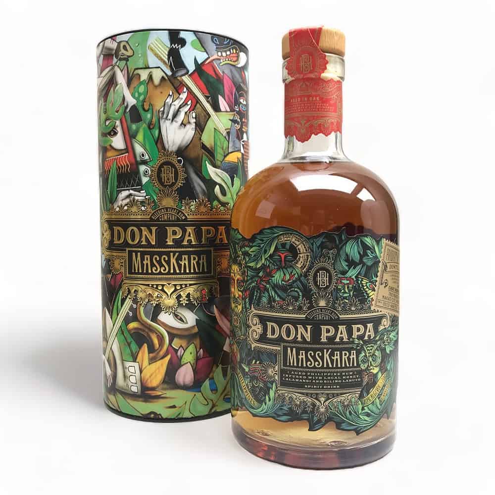 Don Papa | Masskara Rum Geschenkset | Street Art Canister | Standard Canister | Weich und fruchtig | Mit zarten Noten von Honig | 40% | 2 x 700ml | Geschenkset by Lange Theke