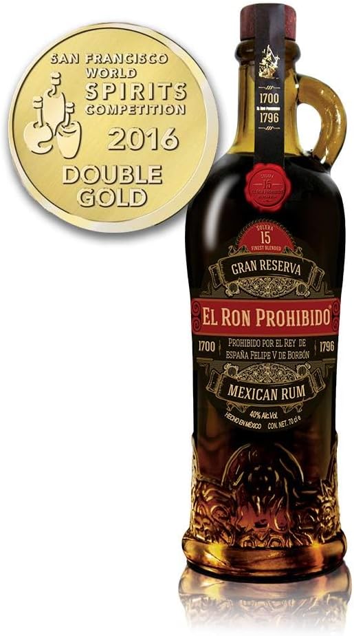 El Ron Prohibido Rum Reserva 15 Premium Rum Im 15-Jahre-Solera-Verfahren hergestellt Abgerundet mit Rosinenwein Langer, 40% Vol. 0,7L