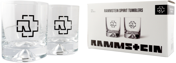 Rammstein Rum (1 x 0.7 l) + Rammstein Tumbler ”Logo” 2er Box 0,29l Glas im Set By Lange Theke