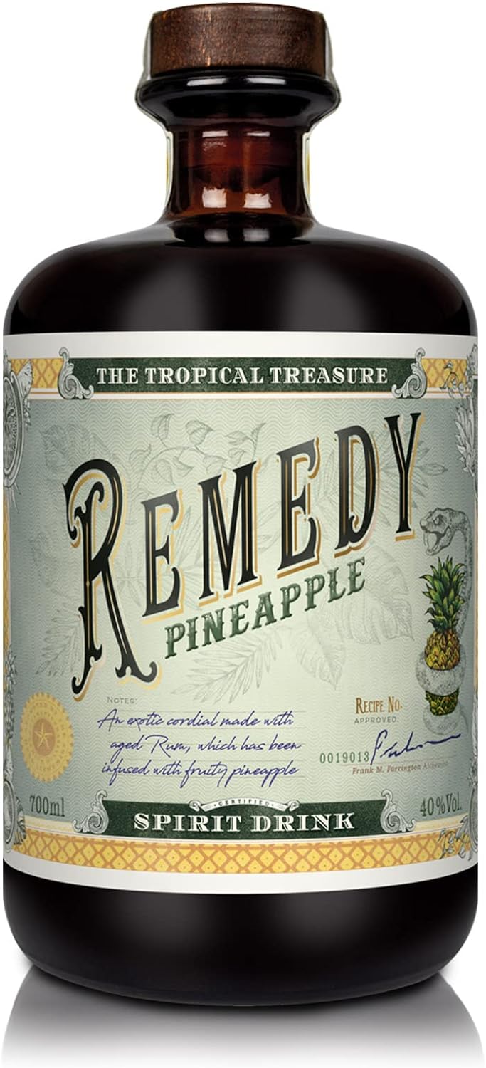 Remedy Pineapple | Auf Basis 3 karibischer Rums | mit natürlicher Essenz aus der Ananas sowie einem Hauch Vanille |The Tropical Treasure | 40% Vol. | 1 x 0,7l