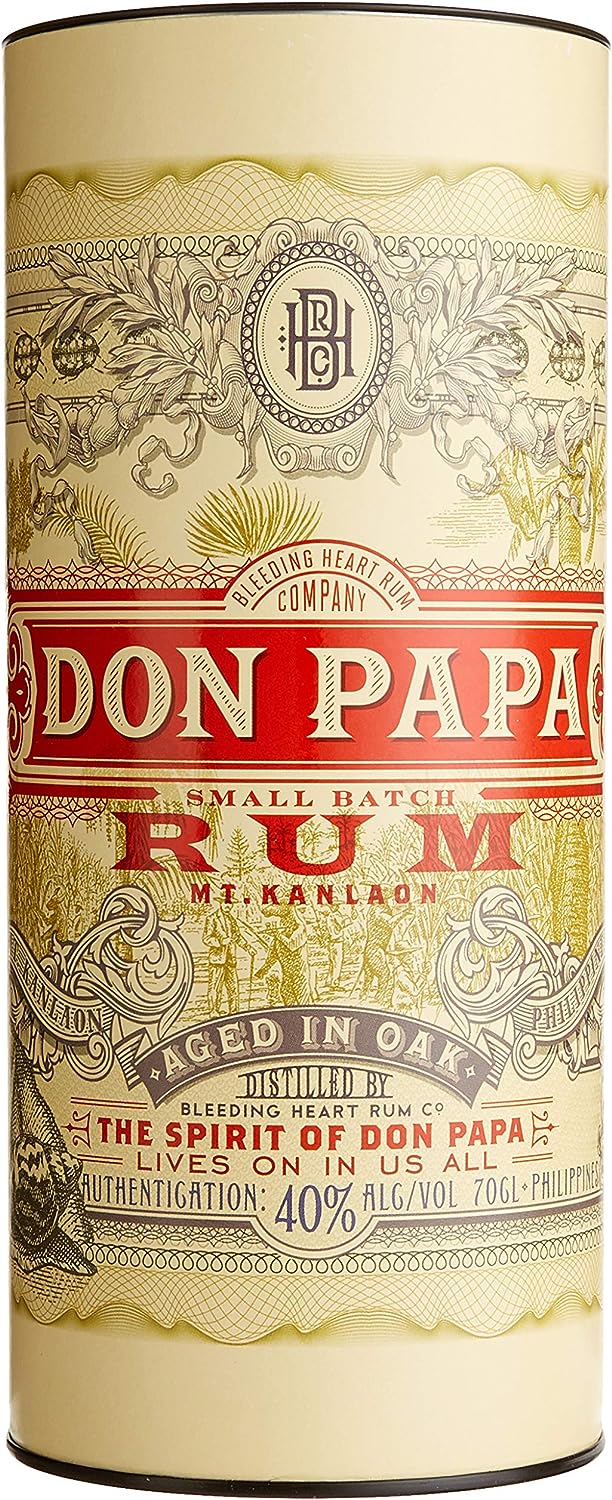 Don Papa Small Batch Rum 7 Jahre ( Alte Rezeptur ) 40% Vol. 0,7l in Geschenkbox/Tube/Canister