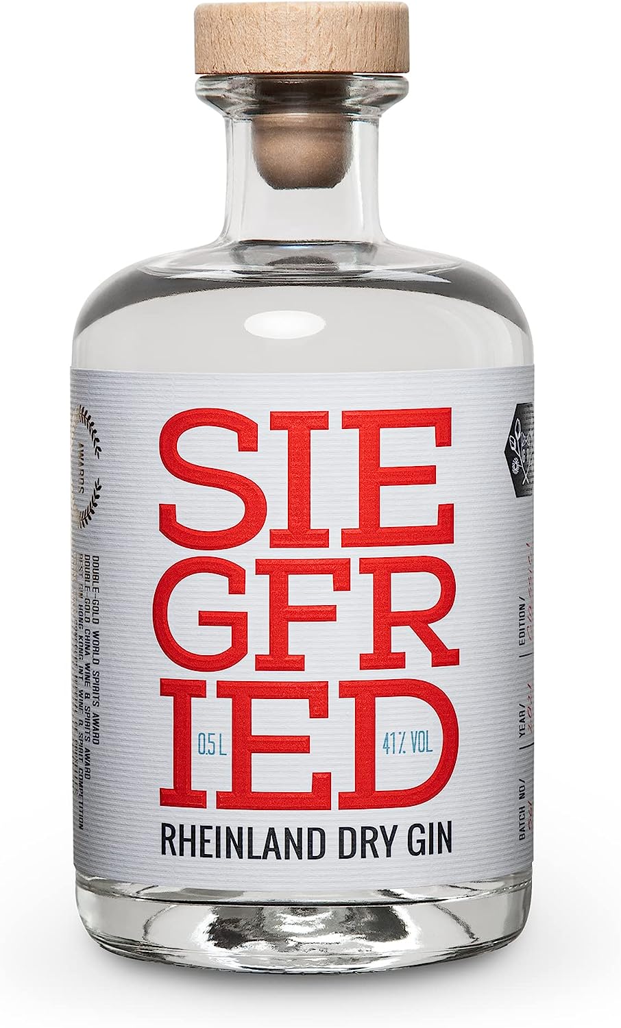 Siegfried Rheinland Dry Gin | Weltweit ausgezeichneter Premium Gin | Micro-batch Gin mit 18 Botanicals | Regionalität und Weltklasse | 41% | 0,5L