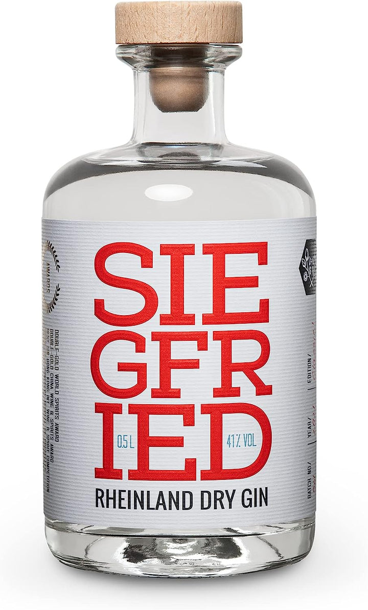 Siegfried Rheinland Dry Gin | Weltweit ausgezeichneter Premium Gin | Micro-batch Gin mit 18 Botanicals | Regionalität und Weltklasse | 41% | 0,5L