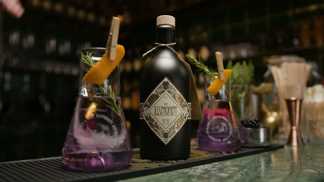 The Illusionist Dry Gin - 500ml + The Illusionist Distillery Gin & Tonic Glas (Erlenmeyerkolben), 250ml