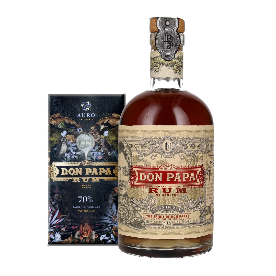 Don Papa Small Batch 0,7L + Don Papa Small Batch Zartbitterschokolade –