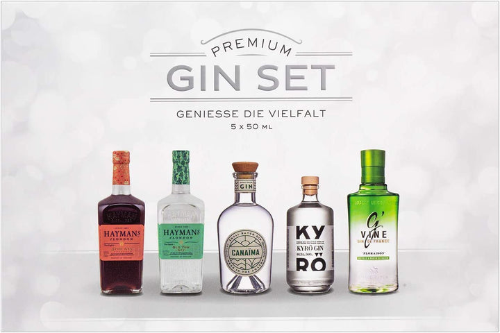 Gin Tasting Box | 5x50ml | Hayman's | Canaima | Kyrö | G`Vine | Ideal als Geschenk