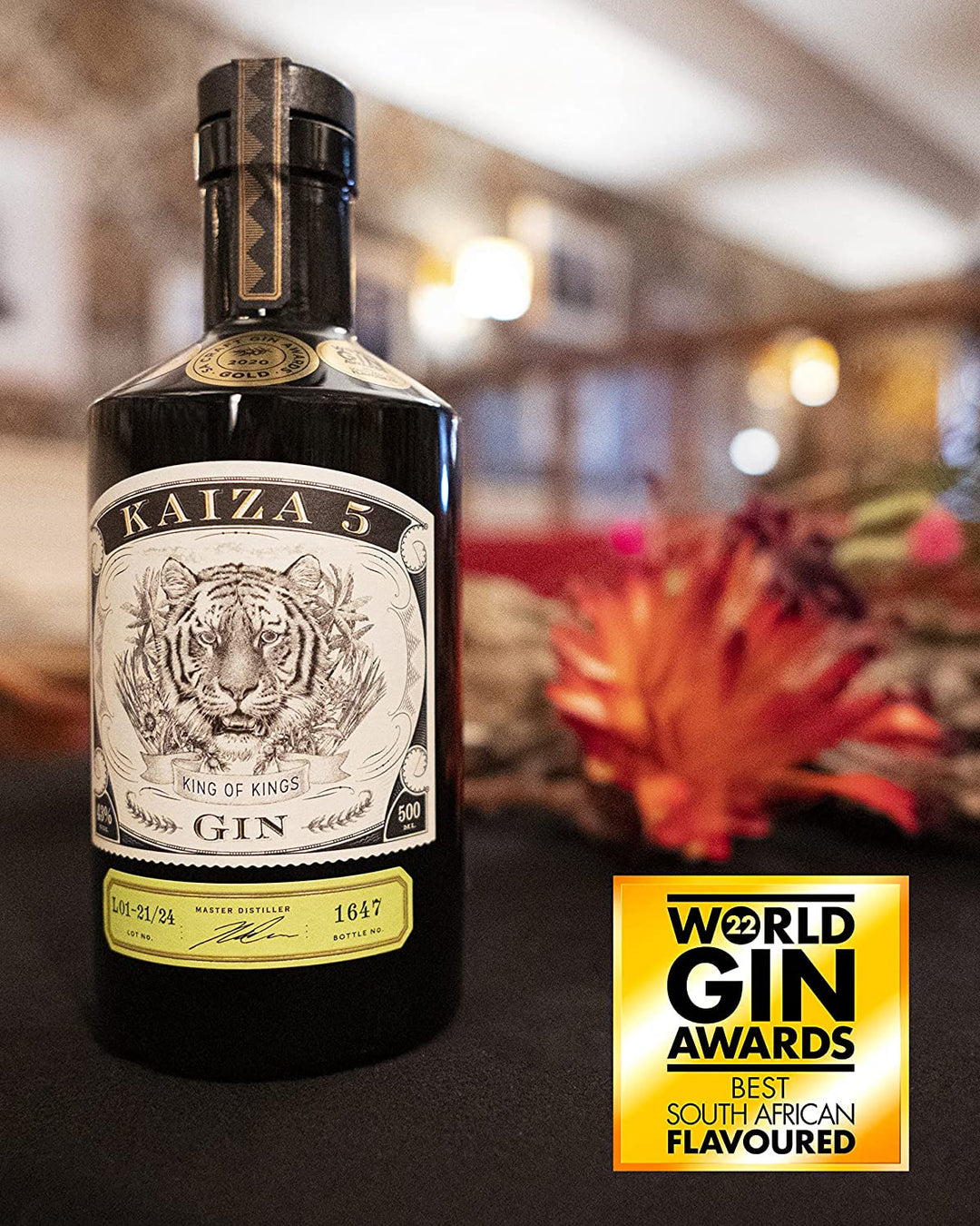 KAIZA 5 GIN – 0,7 L - 43% - Höchst prämierter Gin aus Südafrika/Kapstadt