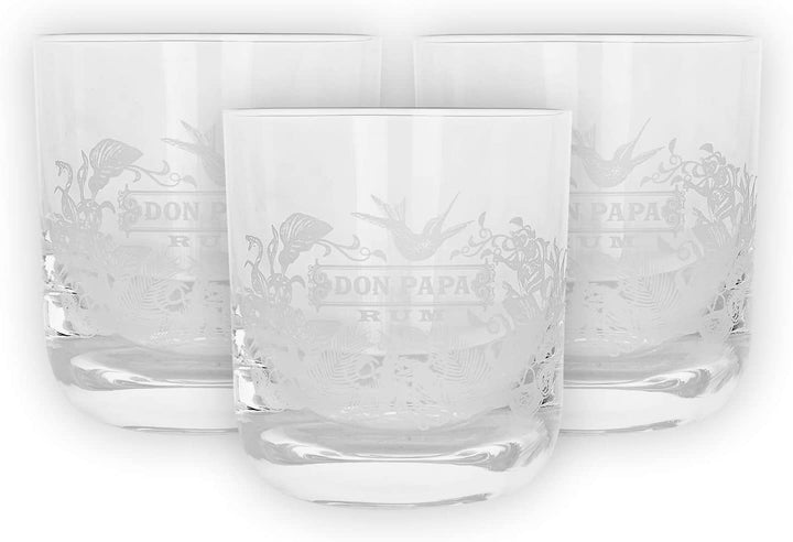 Don Papa Baroko Rum (0.7 L) 40% Vol. with three original Don Papa glasses