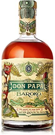 Don Papa Baroko Rum (0.7 L) 40% Vol. with three original Don Papa glasses